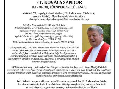 Elhunyt Kovács Sándor kolozsvári főesperes-plébános